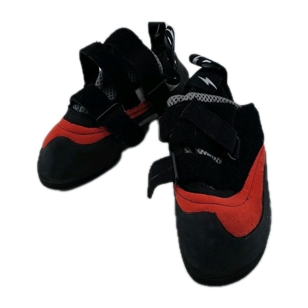 Evolv US 7 EU 39.5 Rock Climbing Shoes Black Red Straps